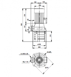 Центробежный полупогружный многоступенчатый насос Grundfos MTH 16-50/3 A-W-A-AUUV — 33941553 33941553_3