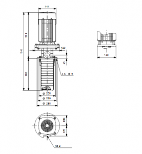 Центробежный полупогружный многоступенчатый насос Grundfos MTR 15-2/1 A-W-A-HUUV — 96515995 96515995_3