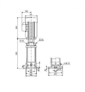 Центробежный вертикальный многоступенчатый насос Grundfos CR N 1-4 A-CA-G-V-HQQV — 96557471 96557471_3