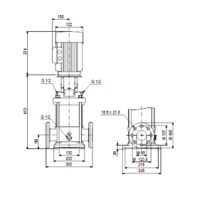 Центробежный вертикальный многоступенчатый насос Grundfos CR NE 15-1 A-FGJ-G-E-HQQE — 98390746 98390746_3