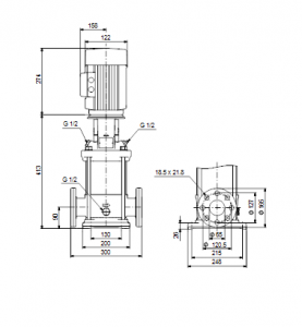 Центробежный вертикальный многоступенчатый насос Grundfos CR NE 15-1 A-FGJ-G-E-HQQE — 98390746_3