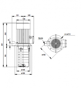 Центробежный полупогружный многоступенчатый насос Grundfos MTH4-40/1 A-W-A-AUUV -44643341 44643341_3