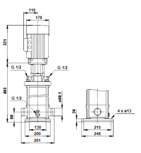 Центробежный вертикальный многоступенчатый насос Grundfos CRT 8-5 A-P-A-V-AUUV — 96108256 96108256_3