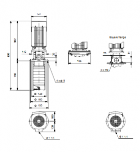 Центробежный полупогружный многоступенчатый насос Grundfos MTR 5-3/3 A-W-I-HUUV — 96518660 96518660_3