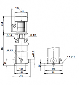 Центробежный вертикальный многоступенчатый насос Grundfos CRT4-6 A-P-A-V-AUUV — 96100813 96100813_3