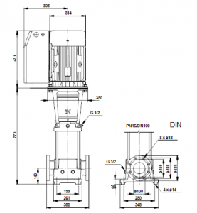Центробежный вертикальный многоступенчатый насос Grundfos CR NE 90-2 A-F-G-E-HQQE — 96124373 96124373_3