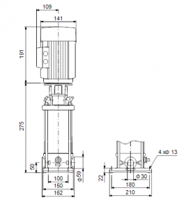 Центробежный вертикальный многоступенчатый насос Grundfos CR N 1-4 A-CA-G-V-HQQV — 96520640 96520640_3