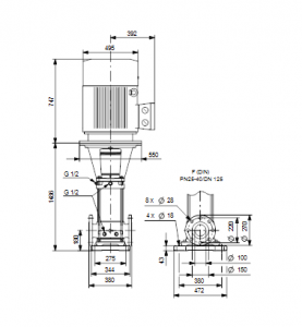 Центробежный вертикальный многоступенчатый насос Grundfos CR N 150-5-2 A-F-G-V-HBQV — 95922428 95922428_3