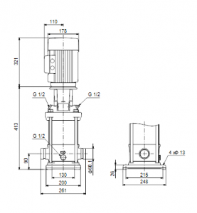 Центробежный вертикальный многоступенчатый насос Grundfos CR N 20-2 A-P-G-V-HQQV — 96500473 96500473_3