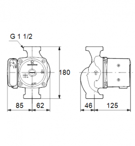 Циркуляционный насос с мокрым ротором Grundfos UPS 25-25 180 — 95906400_3