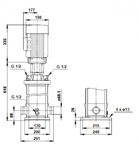 Центробежный вертикальный многоступенчатый насос Grundfos CR TE 8-8 A-P-A-V-AUUV — 96108299_3
