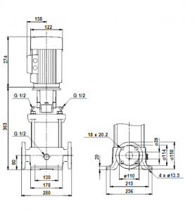 Центробежный вертикальный многоступенчатый насос Grundfos CR E 10-2 98390276 98390276_3