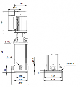 Центробежный вертикальный многоступенчатый насос Grundfos CR NE 5-2 A-P-G-E-HQQE — 96518472 96518472_3