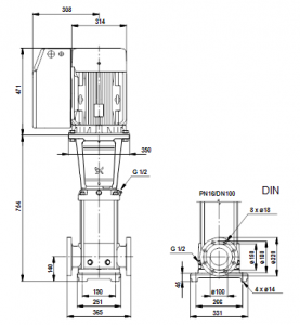 Центробежный вертикальный многоступенчатый насос Grundfos CR NE 64-2 AN-F-G-E-HQQE — 96124012 96124012_3
