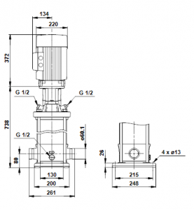 Центробежный вертикальный многоступенчатый насос Grundfos CRT 8-12 A-P-A-V-AUUV — 96108260_3