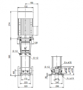 Центробежный вертикальный многоступенчатый насос Grundfos CR E 32-1-1 98390932_3