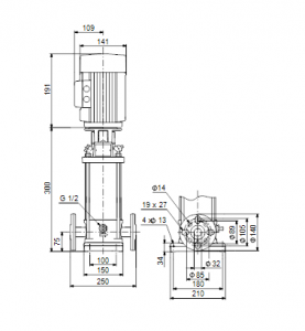 Центробежный вертикальный многоступенчатый насос Grundfos CR N 1-4 A-FGJ-G-E-HQQE — 96559388 96559388_3