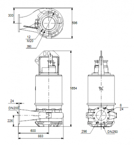 Центробежный вертикальный многоступенчатый насос Grundfos S1.100.200.650.4.66H.H.406.Q.EX.D — 96811962 96811962_3