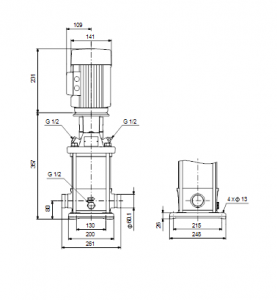 Центробежный вертикальный многоступенчатый насос Grundfos CR N 10-2 A-P-G-V-HQQV — 96501166 96501166_3