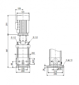 Центробежный вертикальный многоступенчатый насос Grundfos CR N 20-1 A-CA-G-V-HQQV — 96500496 96500496_3