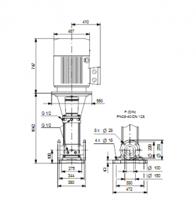 Центробежный вертикальный многоступенчатый насос Grundfos CR N 120-6-1 A-F-G-V-HBQV — 95922204 95922204_3