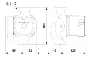 Циркуляционный насос с мокрым ротором Grundfos UPS 25 — 80 N_4