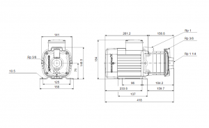 Центробежный горизонтальный многоступенчатый насос Grundfos CM 5-6 96806819A 96806819_2