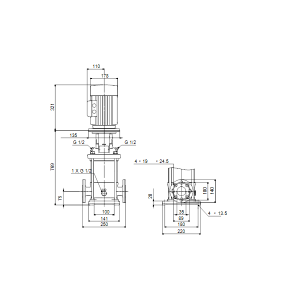 Центробежный вертикальный многоступенчатый насос Grundfos CR 3-29 96513349B 96513349_2