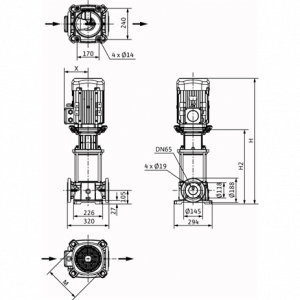 Центробежный многоступенчатый насос Wilo HELIX FIRST V 3605-5/25/E/KS/400-50 4200590_2