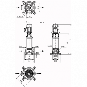 Центробежный многоступенчатый насос Wilo HELIX V 1004-1/16/E/KS/400-50 4150543_2