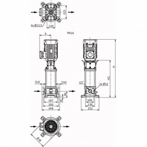 Центробежный многоступенчатый насос Wilo HELIX V 1603-1/16/E/KS/400-50 4141146_2