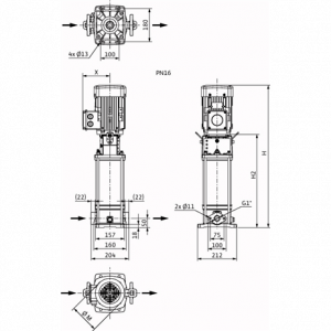 Центробежный многоступенчатый насос Wilo HELIX V 204-1/16/E/KS/400-50 4161706_2