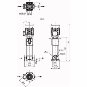 Центробежный многоступенчатый насос Wilo HELIX V 618-1/25/E/KS/400-50 4156056_2