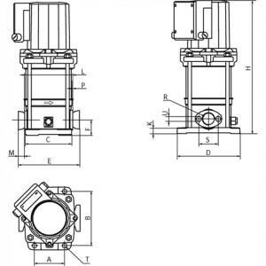 Центробежный многоступенчатый насос Wilo MVIS 402-1/16/K/3-400-50-2_4