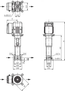 Центробежный многоступенчатый насос Wilo HELIX VE 1005-1/16/E/S 4201553_2