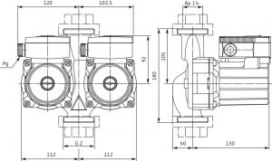 Циркуляционный насос с мокрым ротором Wilo-TOP-SD 30/5 (3~400/230 V, PN 10)_2