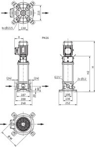 Центробежный многоступенчатый насос Wilo HELIX V 1013-1/16/E/S/400-50 4201310_2