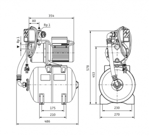 Насосная станция Wilo HWJ 202 EM-2 2549379_2