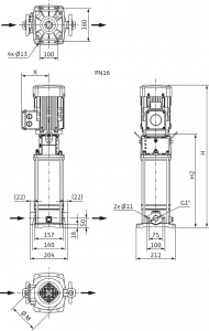 Центробежный многоступенчатый насос Wilo HELIX V 206-1/16/E/S/400-50 4201345_3