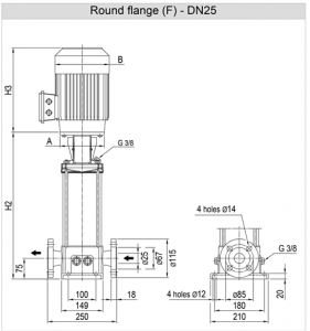 Насос Ebara EVMSG3 19F5 Q1BEG E/2,2 ETM_2