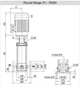 Насос Ebara EVMSL15 5F5 HQ1BEG E 3455214005_2