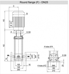 Насос Ebara EVMS1 24F5 HQ1BEG E/1,1 ETM 26251140245_2