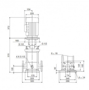 Центробежный вертикальный многоступенчатый насос Grundfos CR 32-2 96122009A 96122009_2