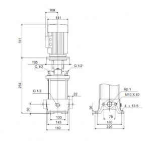 Центробежный вертикальный многоступенчатый насос Grundfos CR 1S-3 96515549B 96515549_2