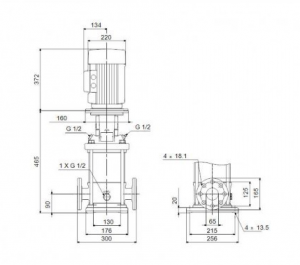 Центробежный вертикальный многоступенчатый насос Grundfos CR 20-3 96500509B 96500509_2