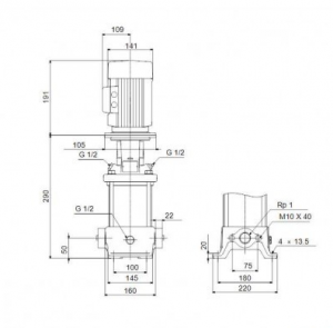 Центробежный вертикальный многоступенчатый насос Grundfos CR 3-5 96509508B 96509508_2