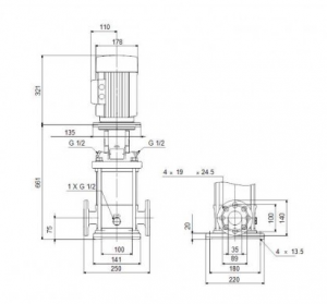 Центробежный вертикальный многоступенчатый насос Grundfos CR 3-23 96513346A 96513346_2