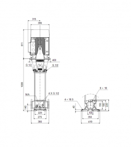 Центробежный вертикальный многоступенчатый насос Grundfos CR 95-4 99141741 99141741_3