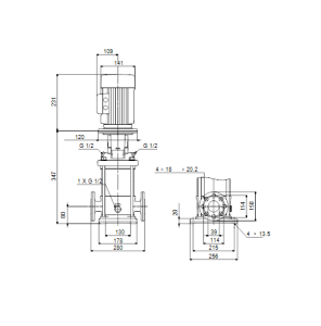 Центробежный вертикальный многоступенчатый насос Grundfos CR 10-2 96500964A 96500964_2