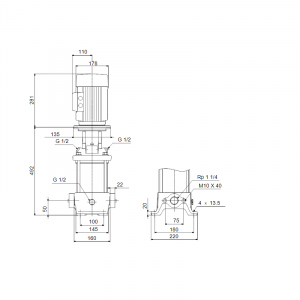 Центробежный вертикальный многоступенчатый насос Grundfos CR 5-10 96516993B 96516993_4